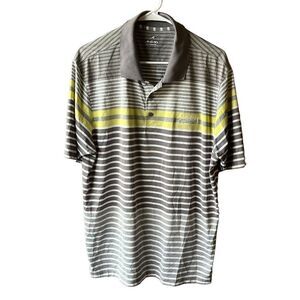 Ahead Golf Polo Shirt Men's Size L Gray Yellow Golf Celebration Embroidered